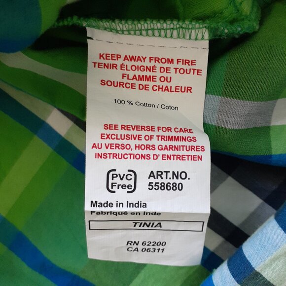 Puma Plaid Shirt Dress w/Roll Tab Sleeves Green Size S - Picture 12 of 14